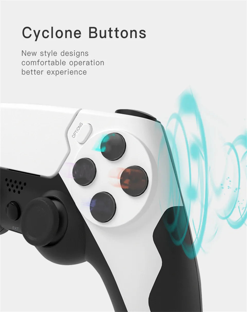 GAMINJA Wireless Controller Bluetooth Gamepad Double Vibration 6Axis Joypad Touchpad Microphone Earphone Port For PS4 PS3 PC by Reinvent Yourself