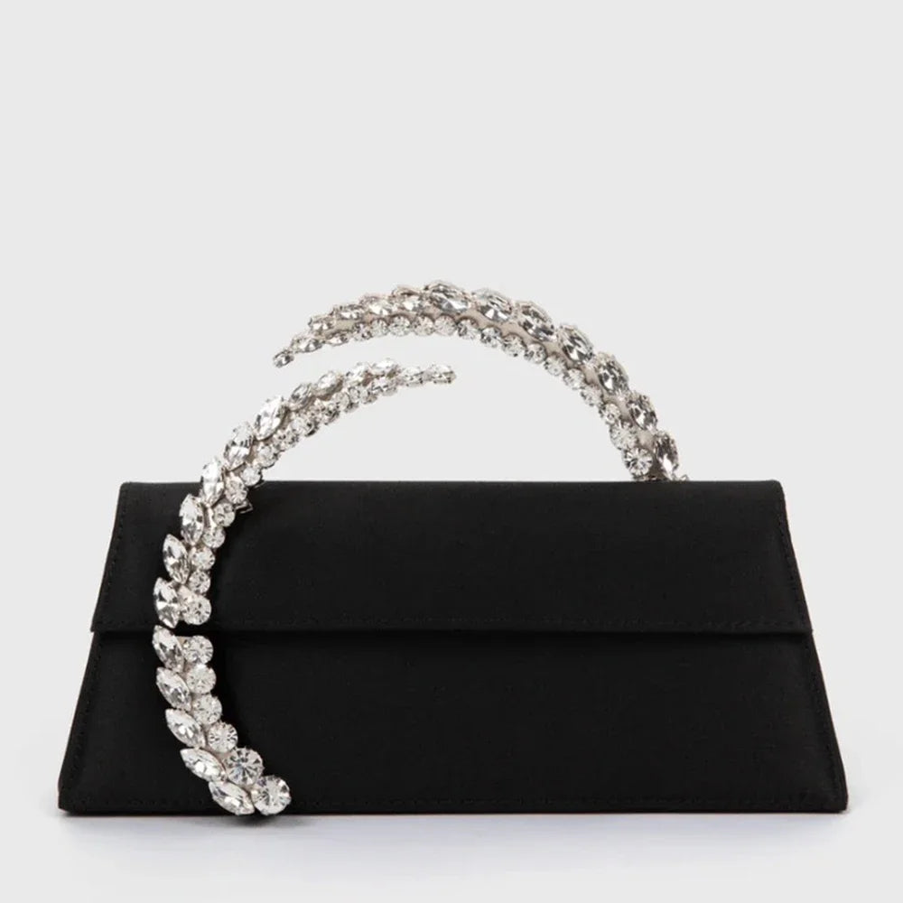 Luxury Diamond Evening Bag Clutch Satin Women Designer Handbags Crystal Silk Shoulder Crossbody Bags for Women Wedding Box Bag by Reinvent Yourself