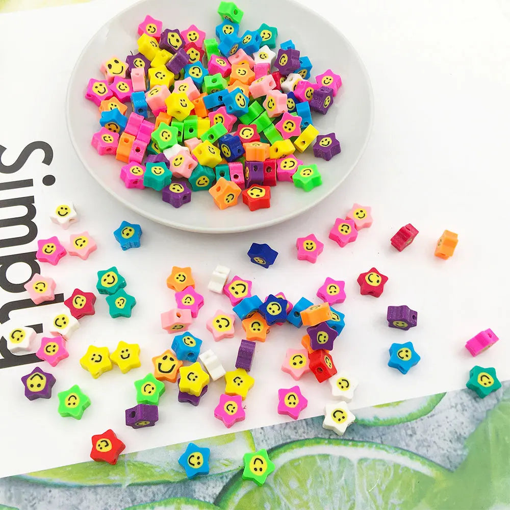100/1000Pcs Flower Polymer Clay Beads Pattern Round Polymer Clay Beads for Jewelry Making Findings, Bracelet Accessories by Reinvent Yourself