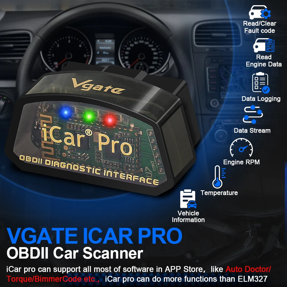 Vgate iCar Pro elm327 V2.3 OBD 2 OBD2 Car Diagnostic Tool WIFI Bluetooth 4.0 for IOS Scan Tool ODB2 Auto Scanner PK ELM 327 V1 5 by Reinvent Yourself