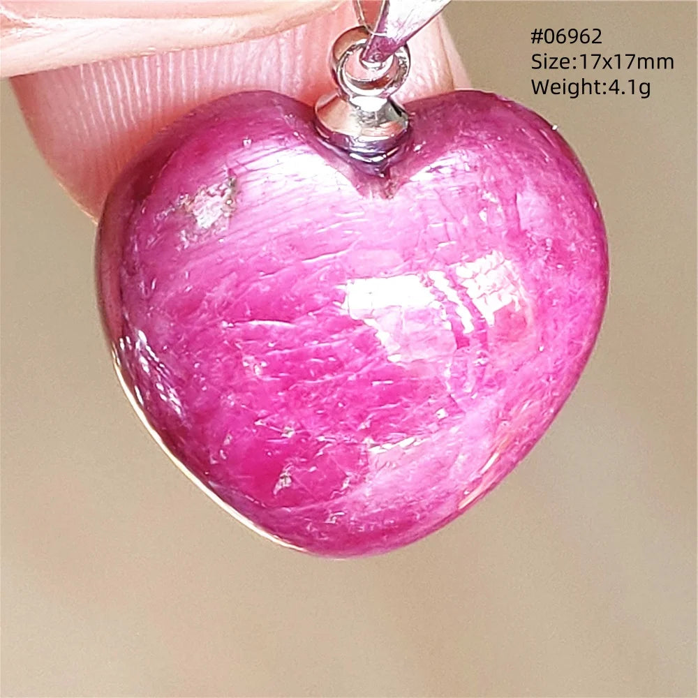 Natural Red Ruby Pendant Jewelry Love Heart Watermelon Ruby Zoisite Necklace Women Men 925 Sterling Silver AAAAA by Reinvent Yourself