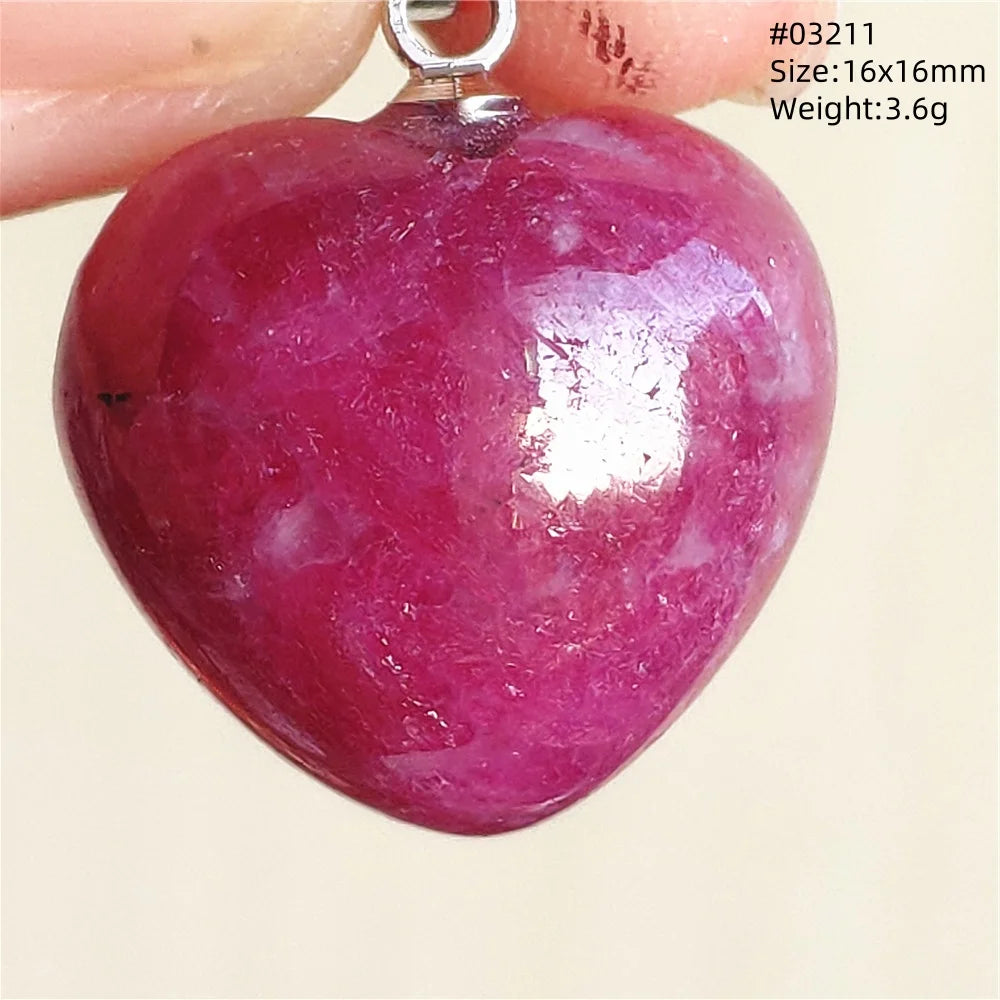 Natural Red Ruby Pendant Jewelry Love Heart Watermelon Ruby Zoisite Necklace Women Men 925 Sterling Silver AAAAA by Reinvent Yourself