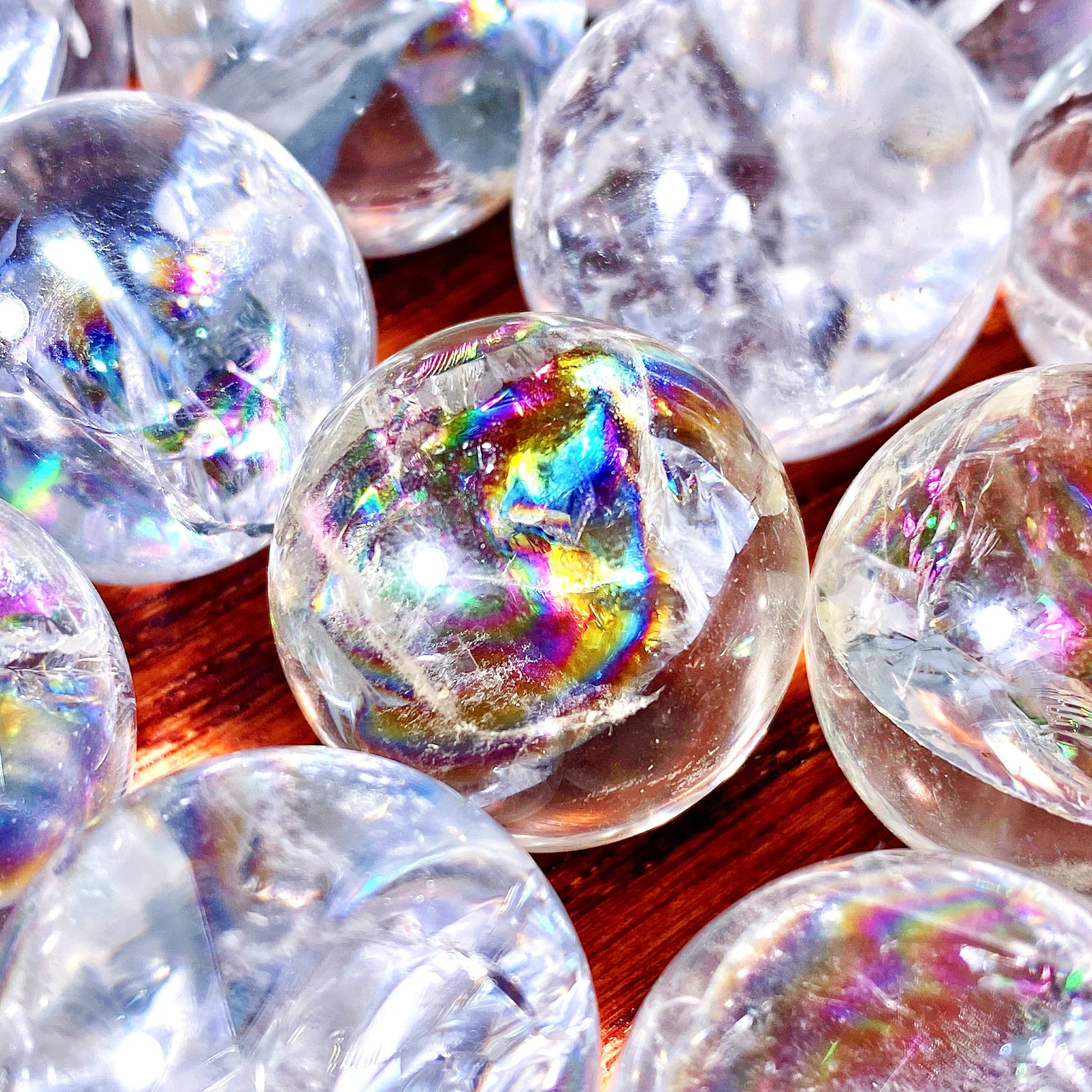 1PC Random Crackle Rainbow Clear Quartz Sphere Natural Crystal,Gemstone Jewelry,Glitter,Healing crystal,Birthday gift,Women gift by Reinvent Yourself