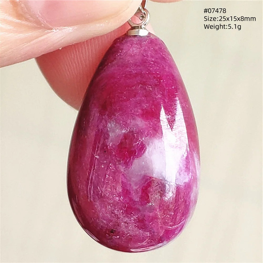 Natural Red Ruby Pendant Jewelry Love Heart Watermelon Ruby Zoisite Necklace Women Men 925 Sterling Silver AAAAA by Reinvent Yourself