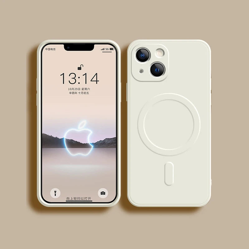 For Magsafe Magnetic Wireless Charge Case For iPhone 14 13 12 11 15 Pro Max Mini XR X S 7 8 Plus Soft Liquid Silicone Back Cover by Reinvent Yourself