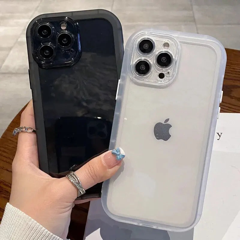Luxury Shockproof Silicone Bumper Clear Phone Case For iPhone 15 14 Plus 13 12 11 15 Pro Max Camera Protection Transparent Cover by Reinvent Yourself