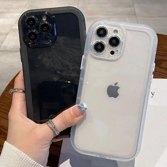 Luxury Shockproof Silicone Bumper Clear Phone Case For iPhone 15 14 Plus 13 12 11 15 Pro Max Camera Protection Transparent Cover by Reinvent Yourself