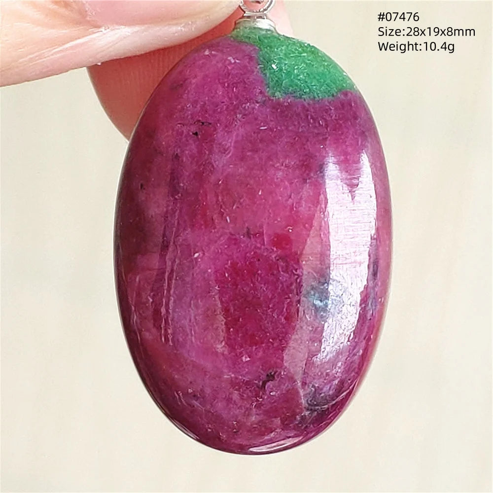 Natural Red Ruby Pendant Jewelry Love Heart Watermelon Ruby Zoisite Necklace Women Men 925 Sterling Silver AAAAA by Reinvent Yourself