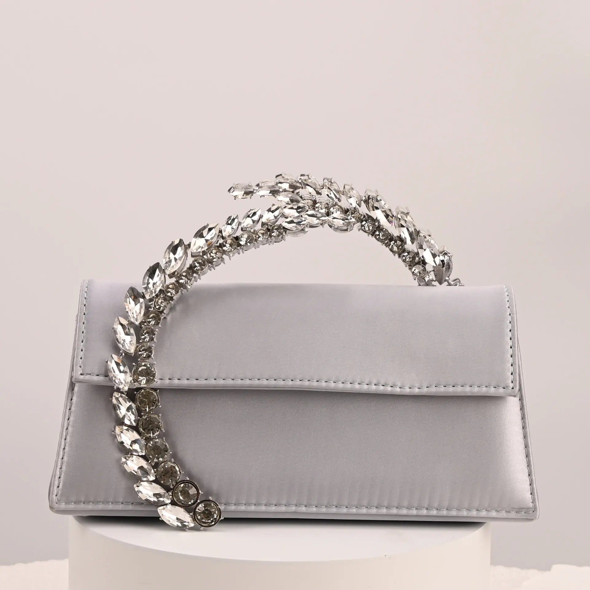 Luxury Diamond Evening Bag Clutch Satin Women Designer Handbags Crystal Silk Shoulder Crossbody Bags for Women Wedding Box Bag by Reinvent Yourself
