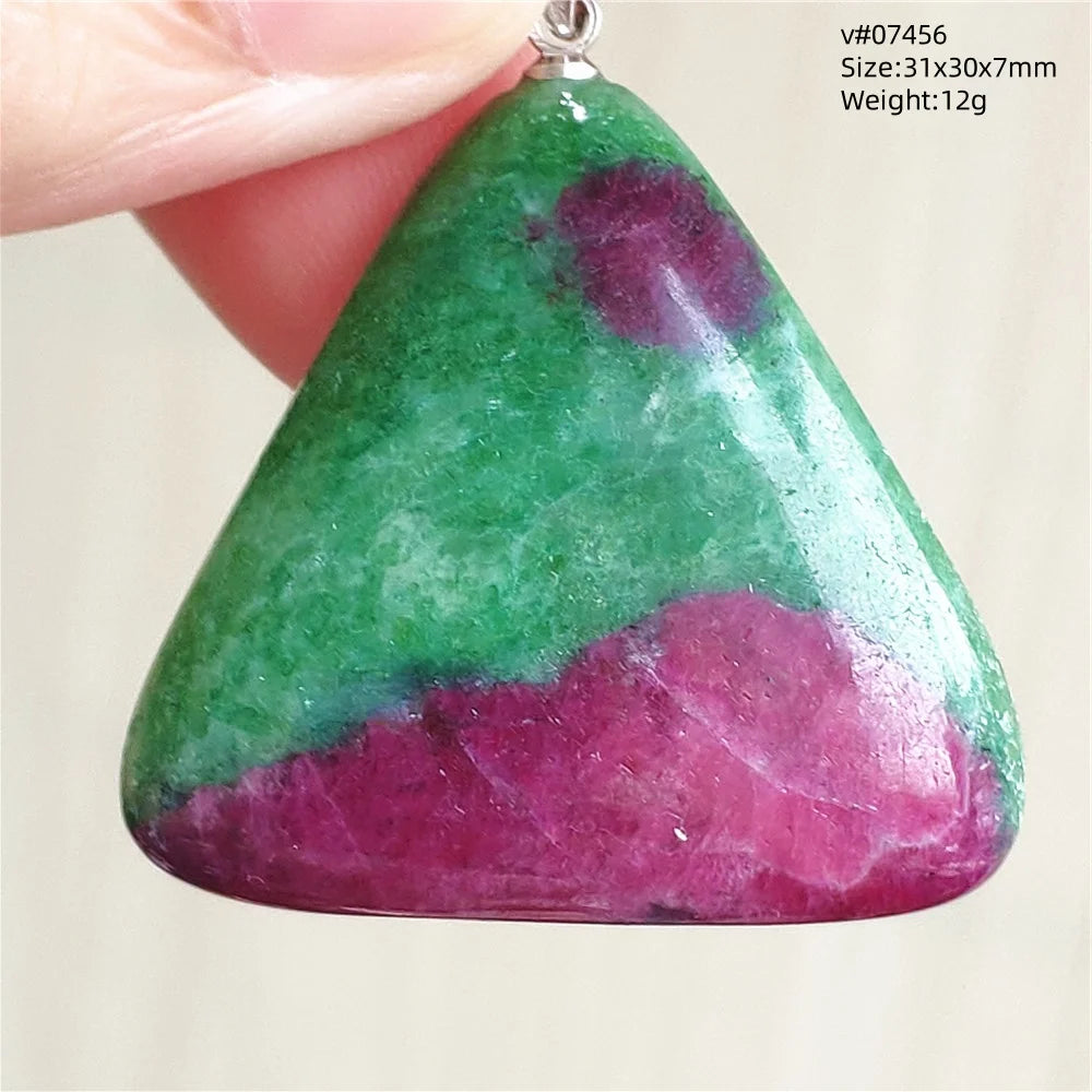 Natural Red Ruby Pendant Jewelry Love Heart Watermelon Ruby Zoisite Necklace Women Men 925 Sterling Silver AAAAA by Reinvent Yourself