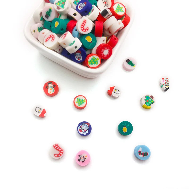 100/1000Pcs Flower Polymer Clay Beads Pattern Round Polymer Clay Beads for Jewelry Making Findings, Bracelet Accessories by Reinvent Yourself