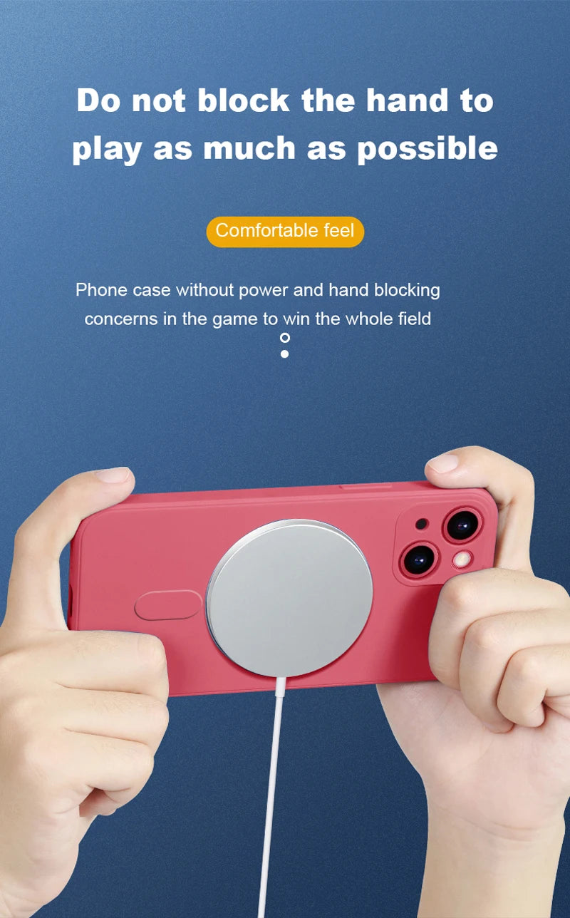For Magsafe Magnetic Wireless Charge Case For iPhone 14 13 12 11 15 Pro Max Mini XR X S 7 8 Plus Soft Liquid Silicone Back Cover by Reinvent Yourself