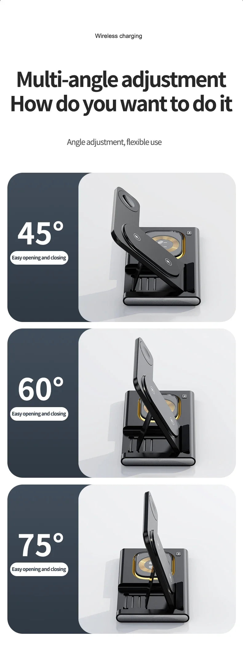 3 in 1 LED Foldable Wireless Charger Stand For Samsung S24 S23 S22 Watch 6 5 4 Active 1 2 Galaxy Buds Pro Fast Charging Station by Reinvent Yourself