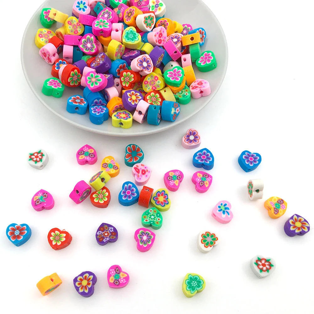 100/1000Pcs Flower Polymer Clay Beads Pattern Round Polymer Clay Beads for Jewelry Making Findings, Bracelet Accessories by Reinvent Yourself