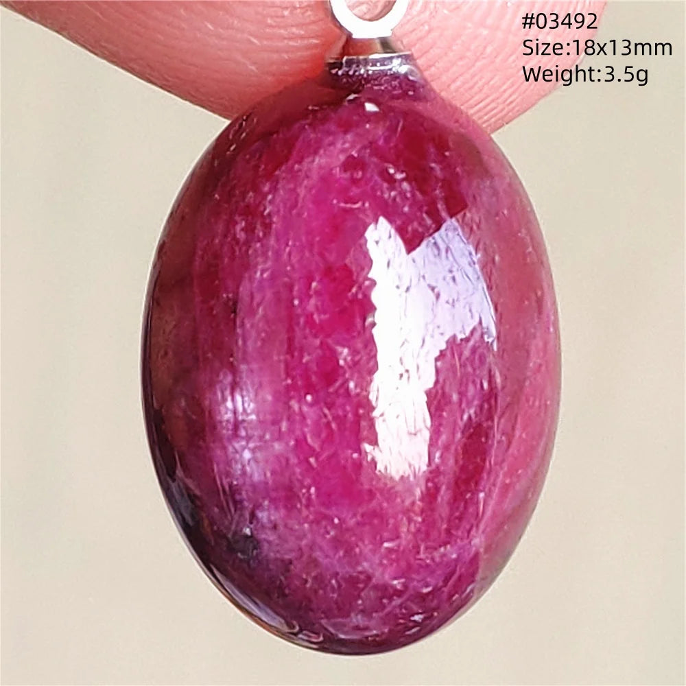 Natural Red Ruby Pendant Jewelry Love Heart Watermelon Ruby Zoisite Necklace Women Men 925 Sterling Silver AAAAA by Reinvent Yourself
