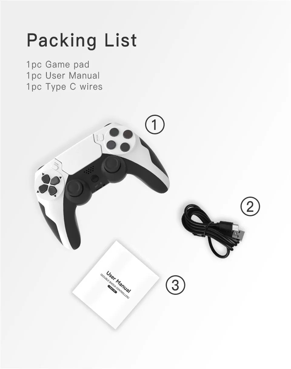 GAMINJA Wireless Controller Bluetooth Gamepad Double Vibration 6Axis Joypad Touchpad Microphone Earphone Port For PS4 PS3 PC by Reinvent Yourself