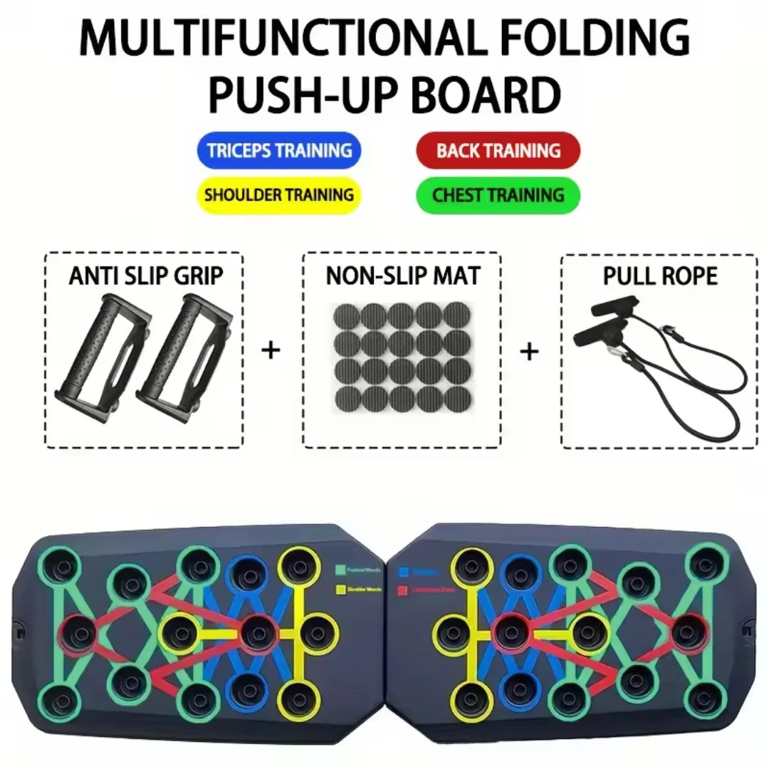 Portable Multifunctional Push-up Board Set With Handles Foldable Fitness Equipment For Chest Abdomen Arms And Back Training by Reinvent Yourself