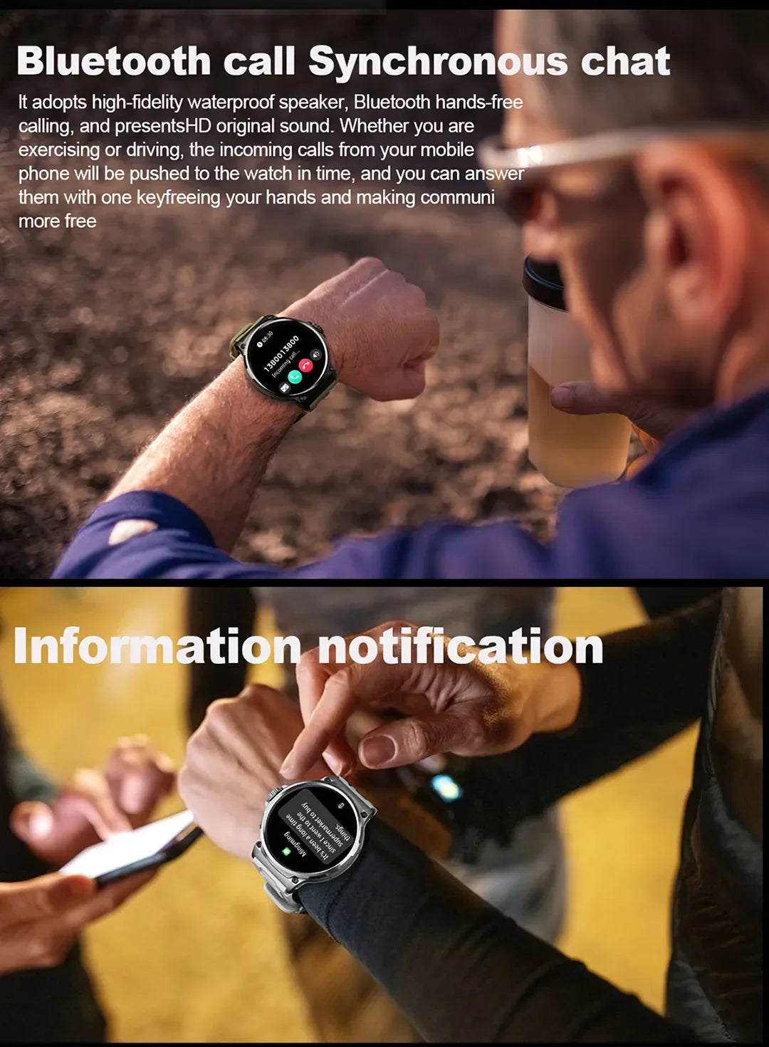 New Military Smart Watch Men 710 mA Waterproof Outdoor Sport Fitness Watches Health Monitor BT Call Smart Watch Men by Reinvent Yourself