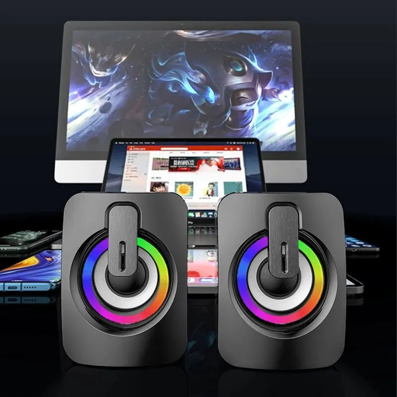 Computer Speakers HiFi Stereo Microphone Audio PC Speaker USB Wired Caixa De Som with LED Light for Desktop Computers PC Laptops by Reinvent Yourself