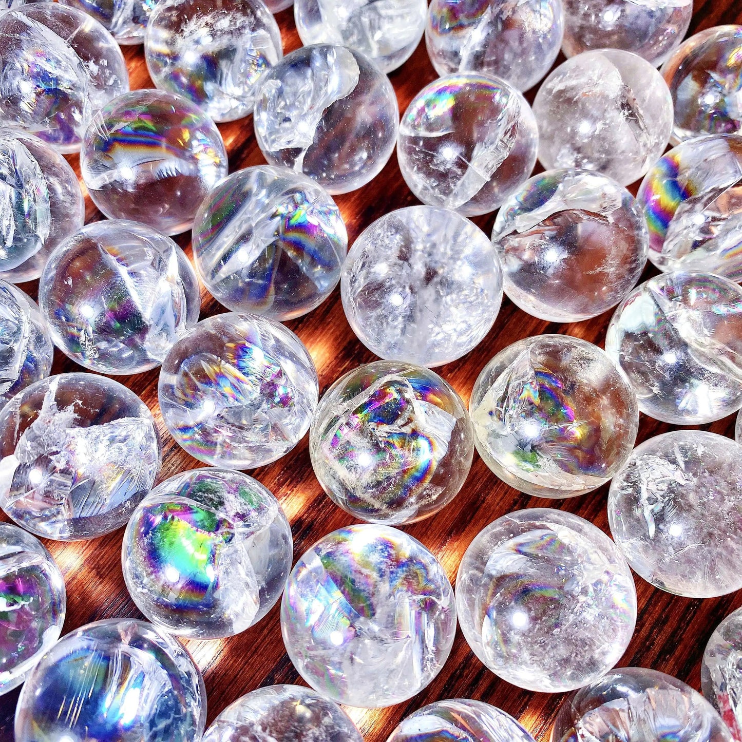 1PC Random Crackle Rainbow Clear Quartz Sphere Natural Crystal,Gemstone Jewelry,Glitter,Healing crystal,Birthday gift,Women gift by Reinvent Yourself