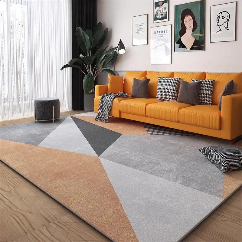 Modern Geometric Pattern Living Room Carpet Soft Non-slip Gaming Room Decoration Rug Light Luxury Easy Clean Coffee Tables Mat by Reinvent Yourself