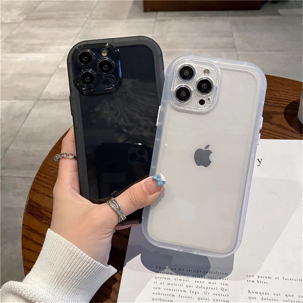 Luxury Shockproof Silicone Bumper Clear Phone Case For iPhone 15 14 Plus 13 12 11 15 Pro Max Camera Protection Transparent Cover by Reinvent Yourself