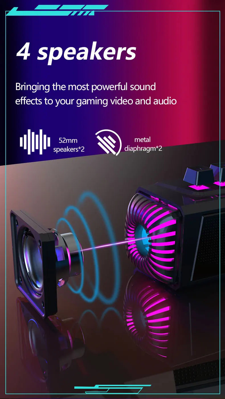 Computer speakers for desktop/laptop with Bluetooth/wired connectivity and dual-mode for gaming/music, featuring microphone. by Reinvent Yourself