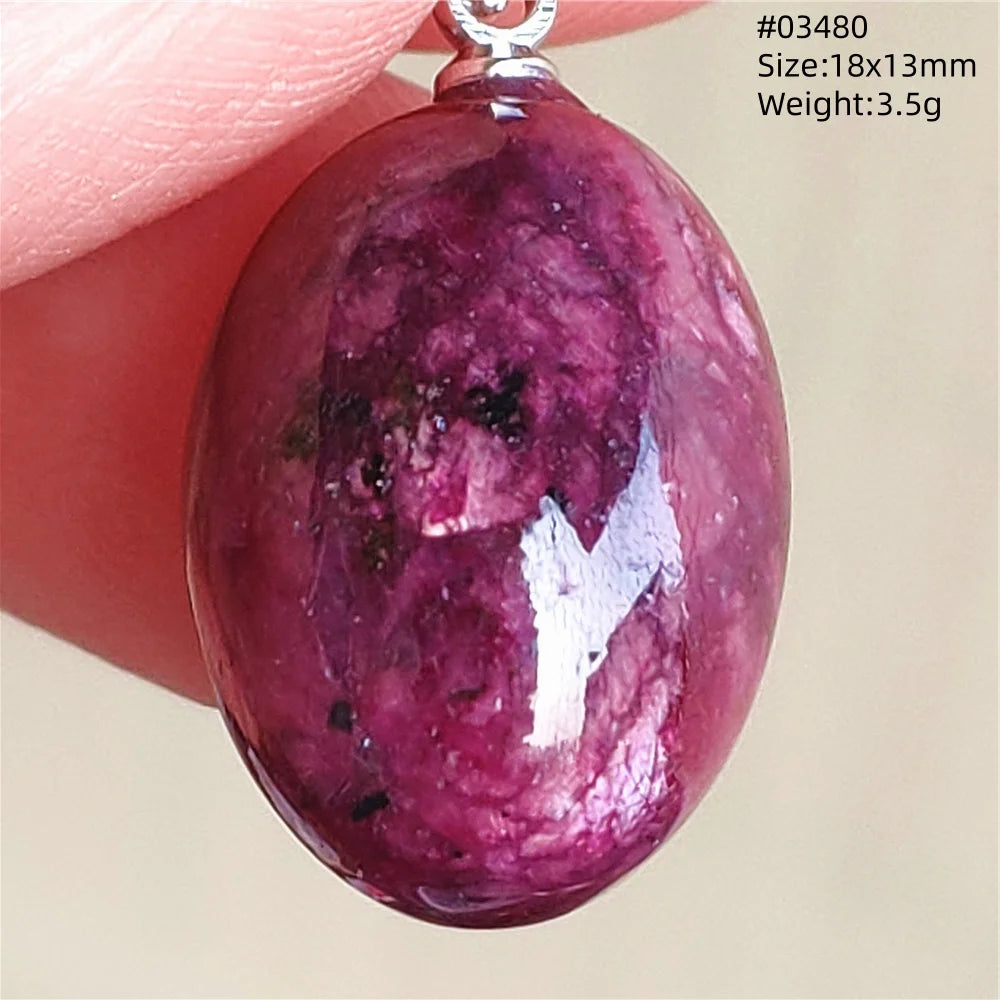 Natural Red Ruby Pendant Jewelry Love Heart Watermelon Ruby Zoisite Necklace Women Men 925 Sterling Silver AAAAA by Reinvent Yourself