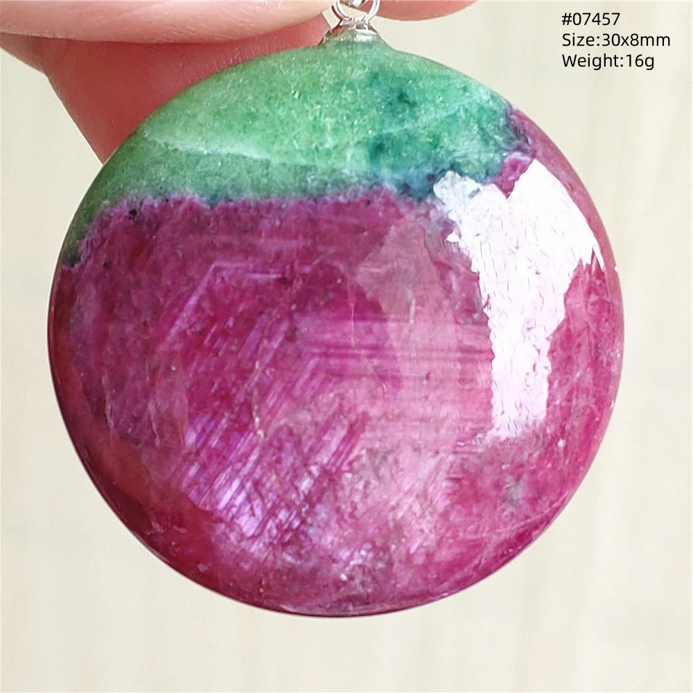 Natural Red Ruby Pendant Jewelry Love Heart Watermelon Ruby Zoisite Necklace Women Men 925 Sterling Silver AAAAA by Reinvent Yourself