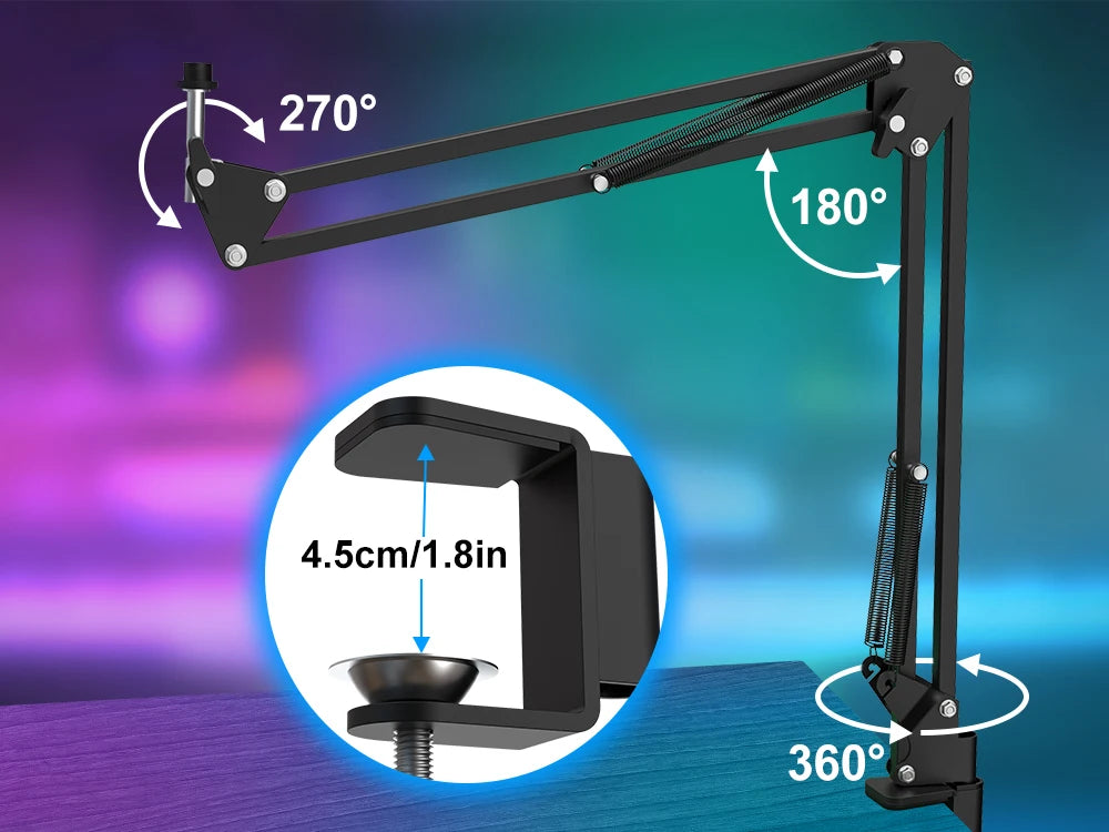 Haomuren Professional USB Streaming Podcast PC Microphone Studio Cardioid Condenser Mic Kit with Boom Arm For Recording YouTube by Reinvent Yourself