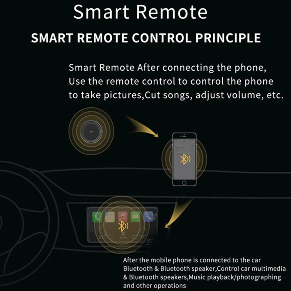 Wireless Bluetooth 5.0 Remote Controller Media Button Car Motorcycle Bike Steering Wheel Music Play for IOS Android Phone Tablet by Reinvent Yourself