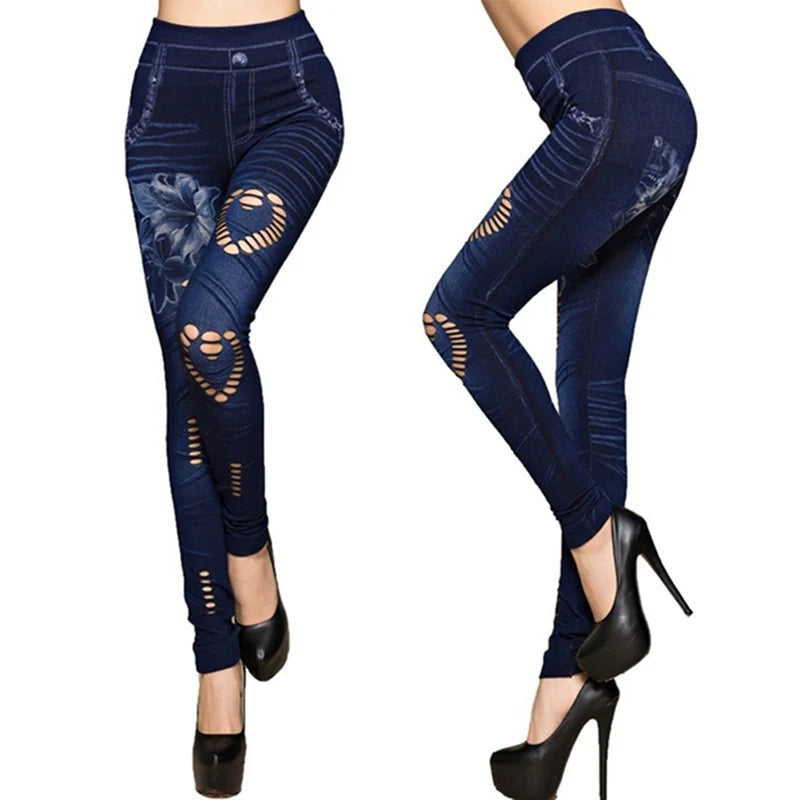 Hot Sexy Women Jean Skinny Jeggings Pants high waist leggings female print ankle-length Slim Legging Fitness by Reinvent Yourself