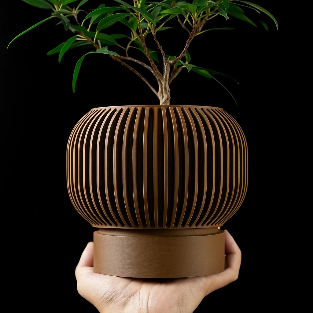 Modern Minimalist 3D Printed Plant Pot – Biodegradable Flower Planter for Home Decor, Eco-Friendly Sustainable Gift (Yuso) by Reinvent Yourself