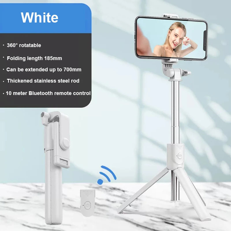 Portable Bluetooth Selfie Stick Mobile Tripod Holder with Remote Shutter Extendable Wireless Remote Retractable Phone Stand by Reinvent Yourself