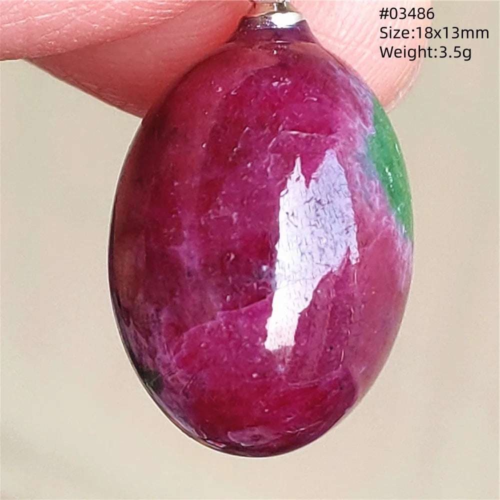 Natural Red Ruby Pendant Jewelry Love Heart Watermelon Ruby Zoisite Necklace Women Men 925 Sterling Silver AAAAA by Reinvent Yourself