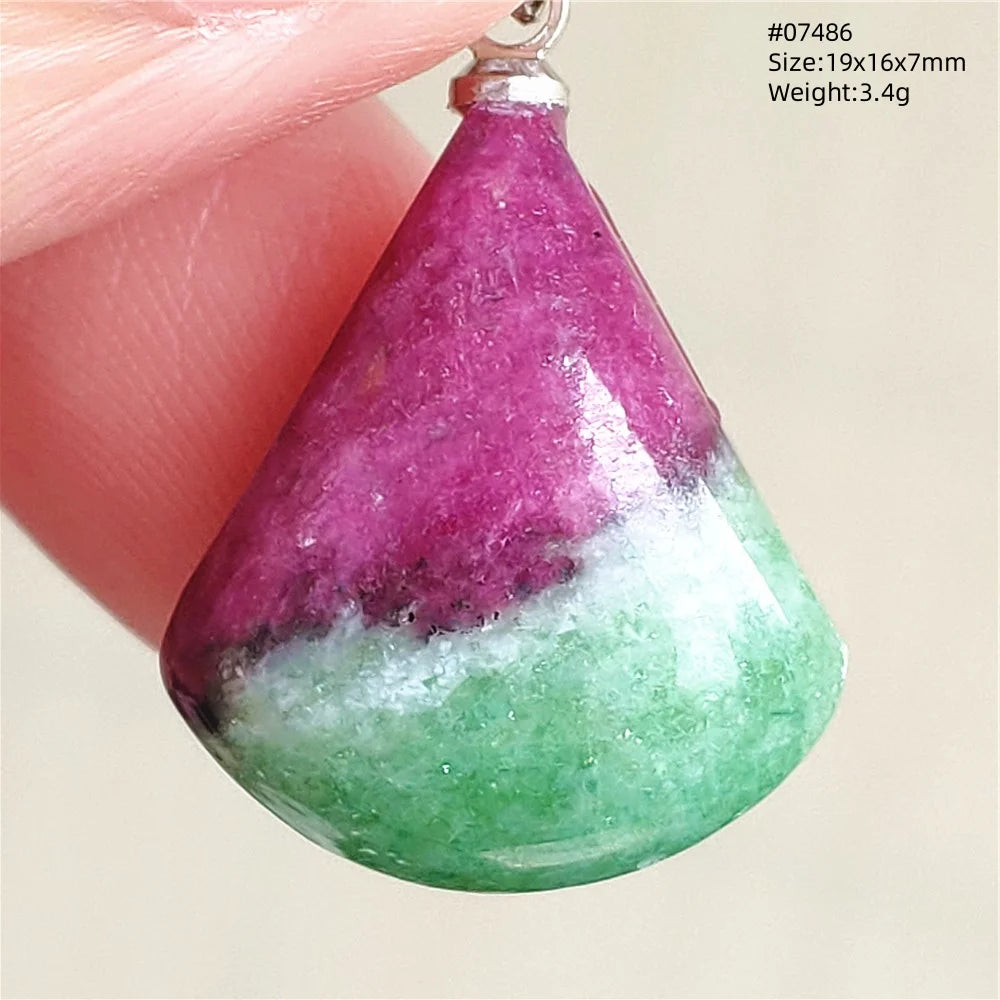 Natural Red Ruby Pendant Jewelry Love Heart Watermelon Ruby Zoisite Necklace Women Men 925 Sterling Silver AAAAA by Reinvent Yourself