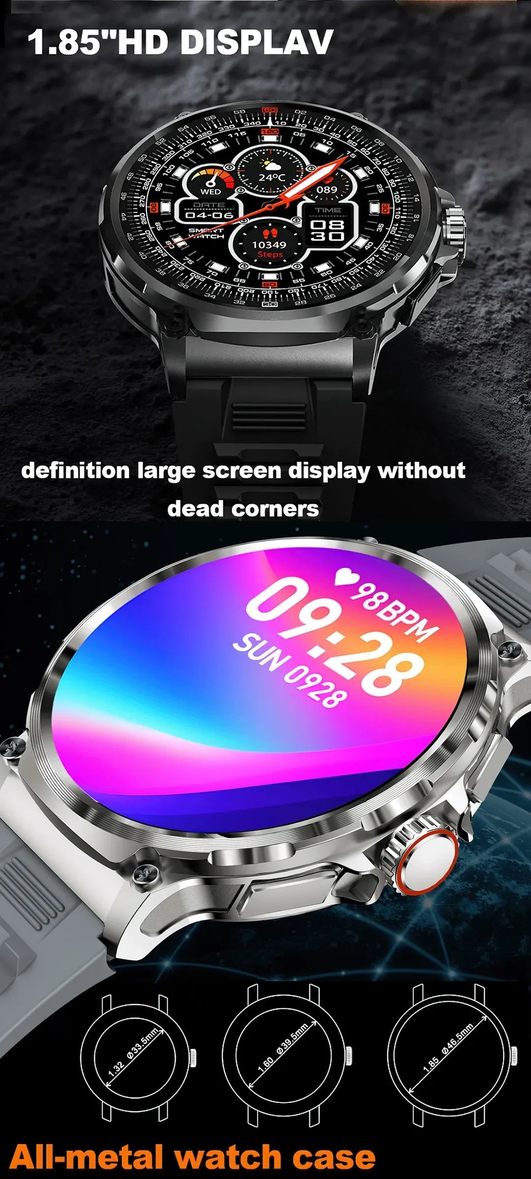 New Military Smart Watch Men 710 mA Waterproof Outdoor Sport Fitness Watches Health Monitor BT Call Smart Watch Men by Reinvent Yourself