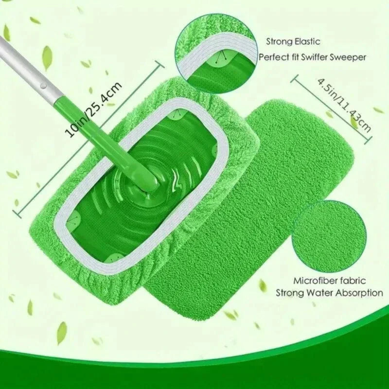 Eco-Friendly Mop Cover Set – 6-Pack Washable Flat Mop Pads for Dusting, Wet Mopping & Pet Hair Pickup, Reusable Alternative to by Reinvent Yourself