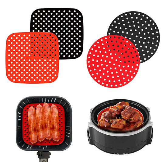 Reusable Air Fryer Silicone Mat Non-stick Baking Mat Pastry Tools Bakeware Oil Mats Cake Grilled Saucer Kitchen Accessories by Reinvent Yourself