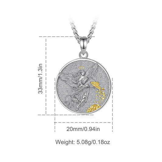 AEONSLOVE 925 Sterling Silver Goddess of Fortune Necklace Roman Goddess Coin Pendant Luck Amulet Mythology Jewelry for Women Men by Reinvent Yourself
