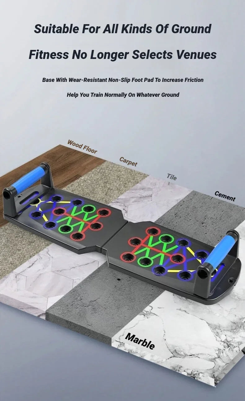 Portable Multifunctional Push-up Board Set With Handles Foldable Fitness Equipment For Chest Abdomen Arms And Back Training by Reinvent Yourself