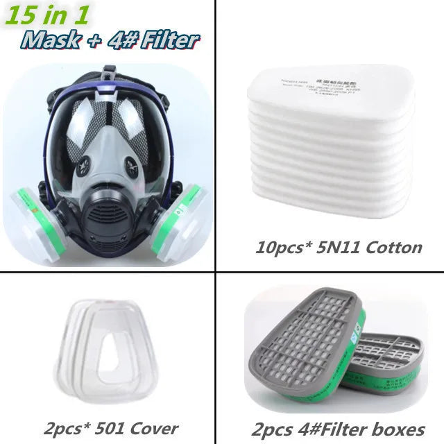 Chemical Gas Mask 6800 Dust Respirator Anti-Fog Full Face Mask Filter For Industrial Acid Gas, Welding Spray Paint Insecticide by Reinvent Yourself