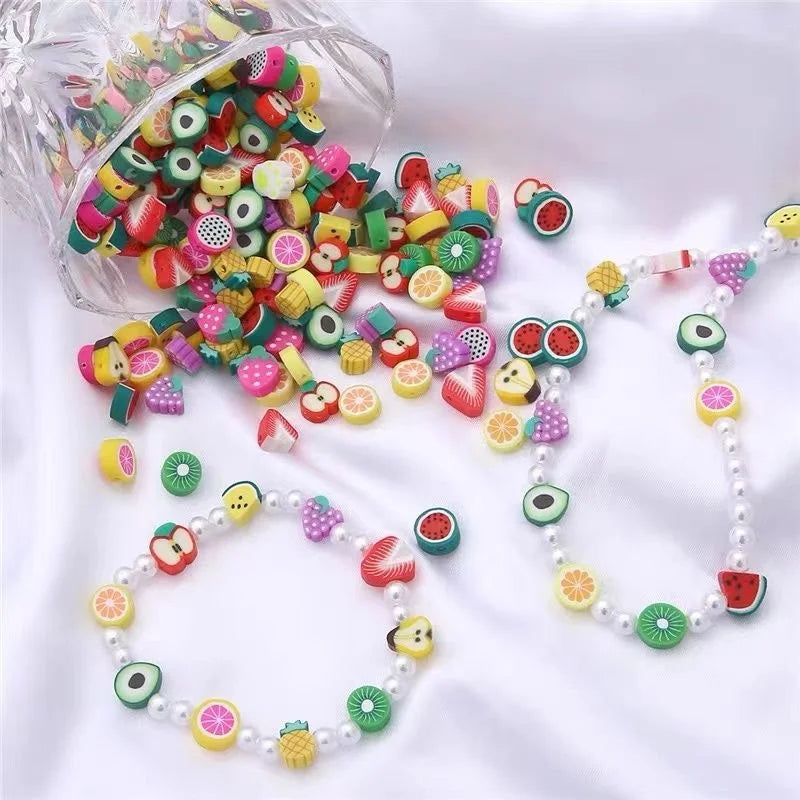 100/1000Pcs Flower Polymer Clay Beads Pattern Round Polymer Clay Beads for Jewelry Making Findings, Bracelet Accessories by Reinvent Yourself