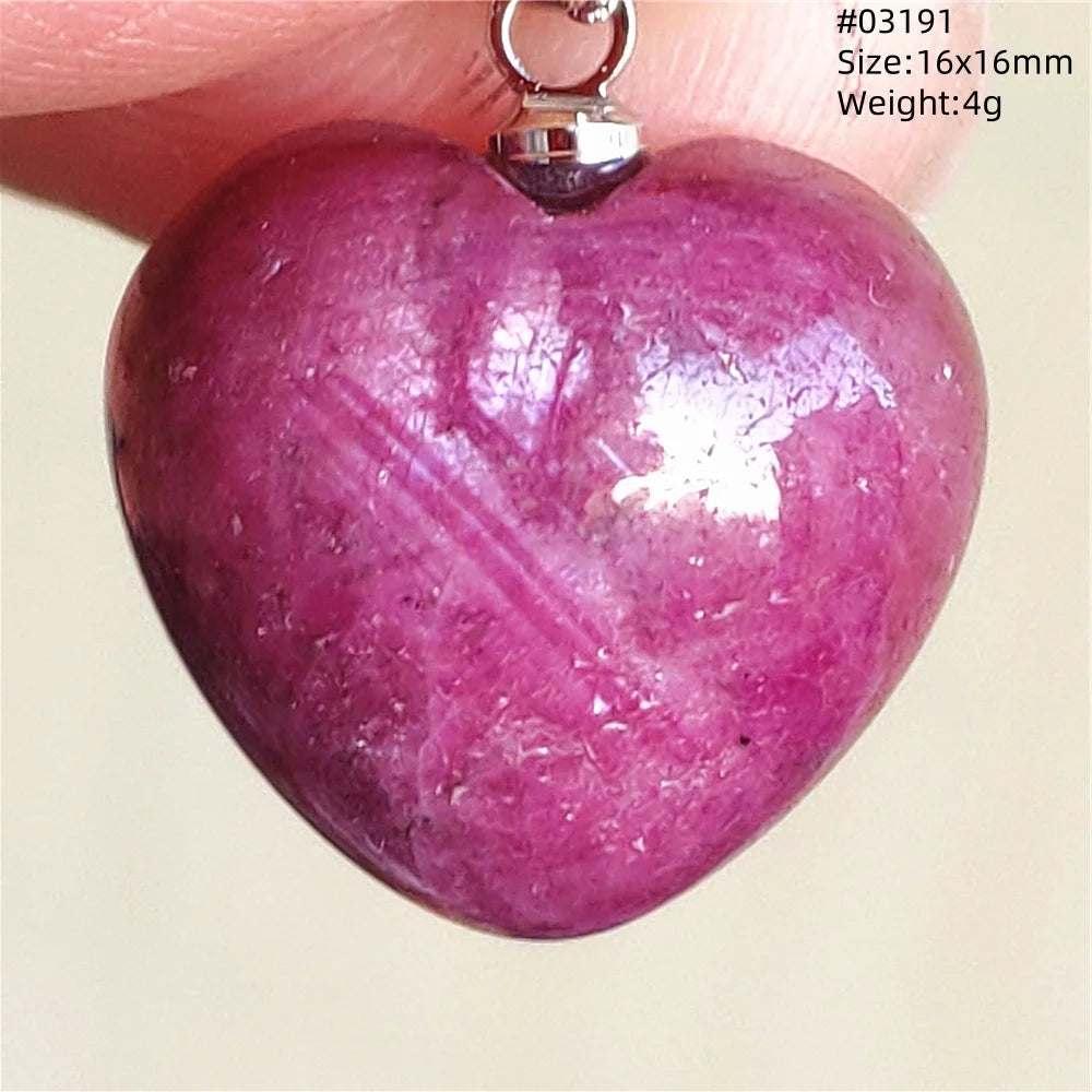 Natural Red Ruby Pendant Jewelry Love Heart Watermelon Ruby Zoisite Necklace Women Men 925 Sterling Silver AAAAA by Reinvent Yourself