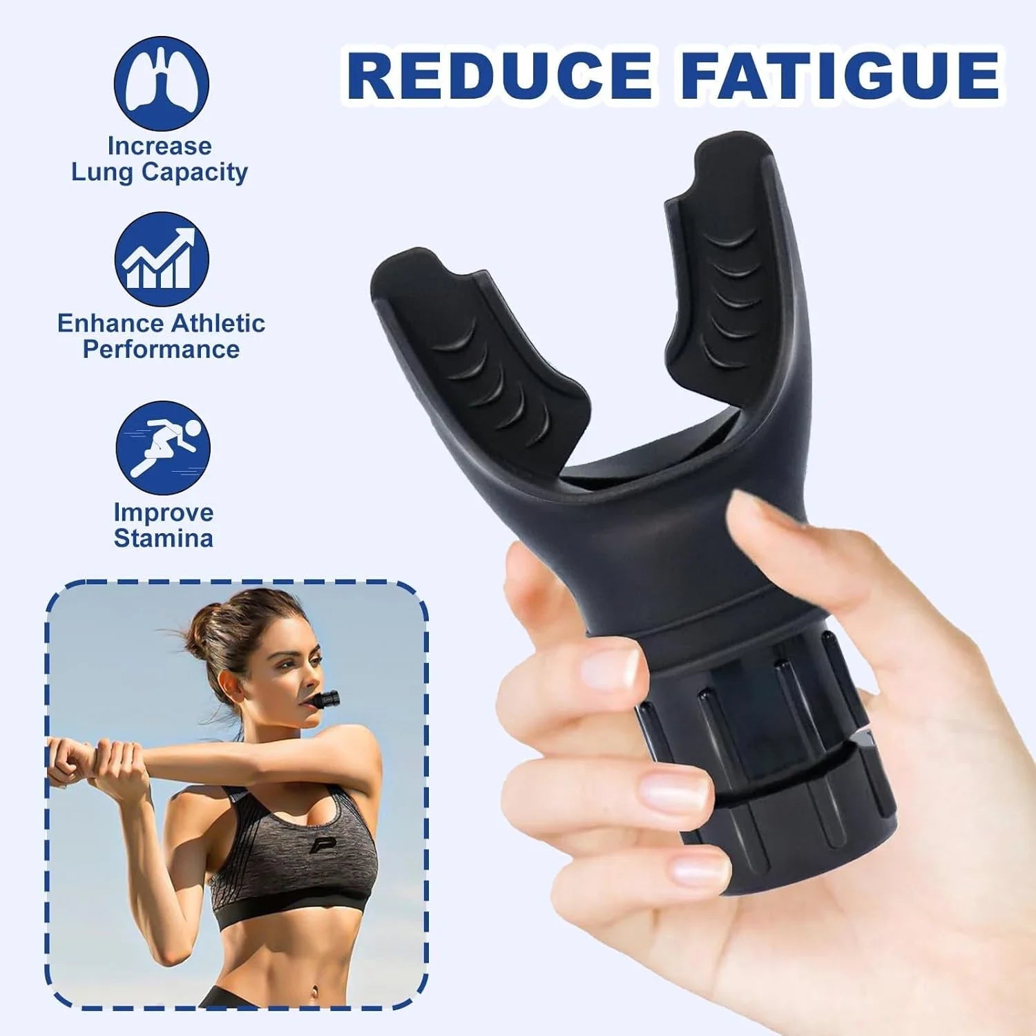 Breathing Trainer Lung Flexer Durable Fitness Exerciser Increases Lung Capacity Breath Adjustable Levels Respiratory Deep Breath by Reinvent Yourself