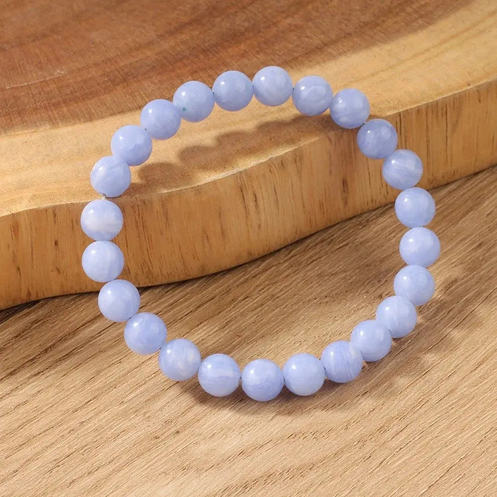 Original stone bracelet for women men trendy Blue Apatite beaded gemstone bracelets boss day scene employee appreciation gifts by Reinvent Yourself