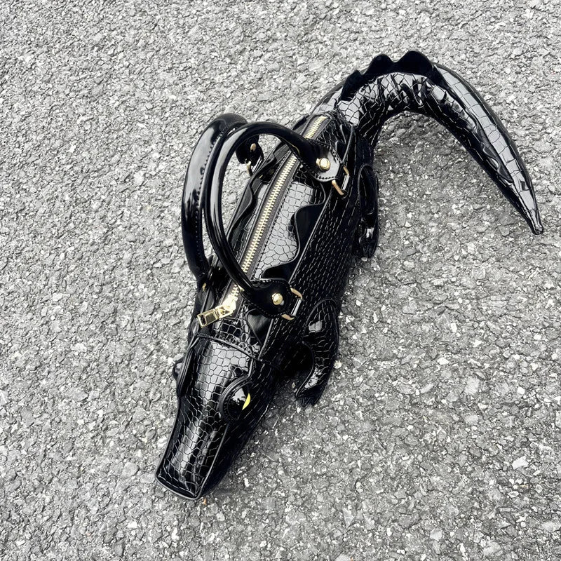 2025 Luxury Designer Unique and Creative 3D Crocodile-shaped Women's Handbags Lady Funny Handmade Tote Bag Trendy Crossbody Bag by Reinvent Yourself