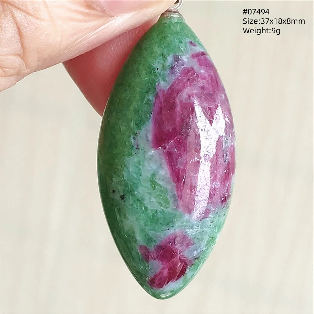 Natural Red Ruby Pendant Jewelry Love Heart Watermelon Ruby Zoisite Necklace Women Men 925 Sterling Silver AAAAA by Reinvent Yourself