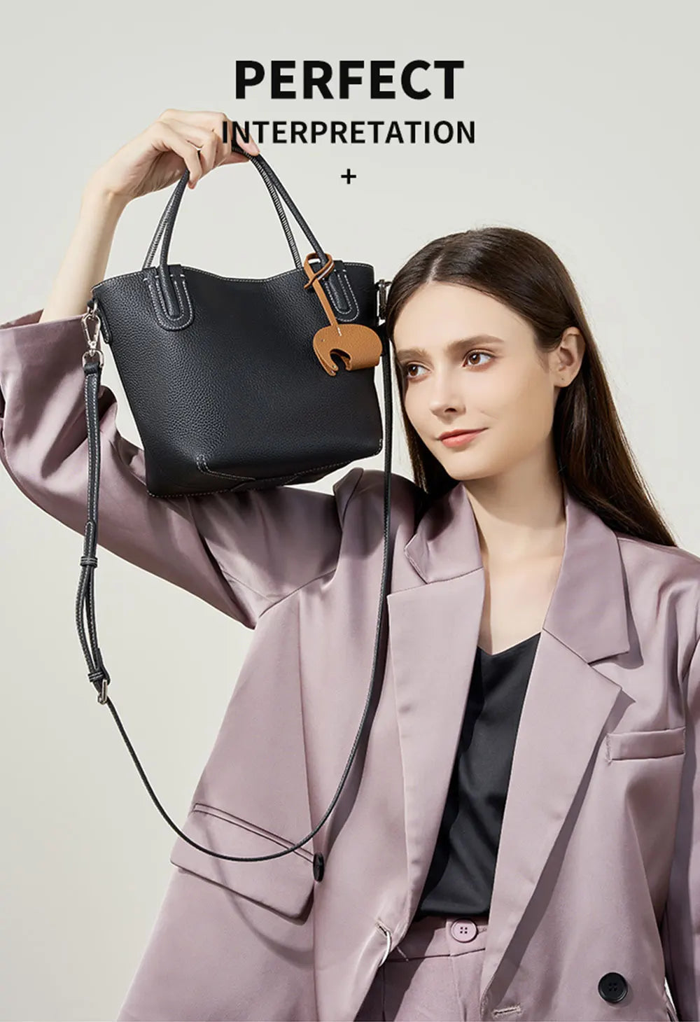 Genuine Leather Women Bucket Bag Luxury Designer Handbags High Quality Cowhide Women's Shoulder Bags Fashion Crossbody Bag by Reinvent Yourself