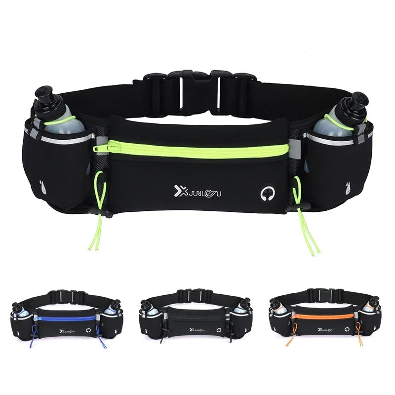 Trail Running Waist Pack For Man/Woman Marathon Phone Water Bottle Sports Fanny Pack Fitness Dual Pocket Running Belt Waist Bag by Reinvent Yourself